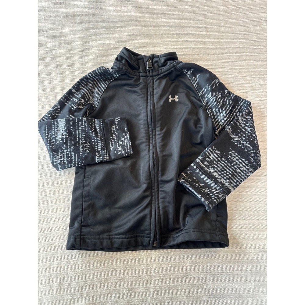 Under Armour Toddler Boys Black Static Print Full Zip Track Jacket 3T